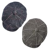 Newsboy Cap for Men, Irish Newsies Hat Classic 8 Panel Wool Blend for Old Man Cabbie Driving