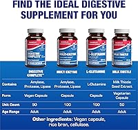 Vista 7 de Suplemento de enzimas multidigestivas a base de plantas, suplemento de digestión clínicamente formulado con hierbas calmantes y enzimas para mujeres