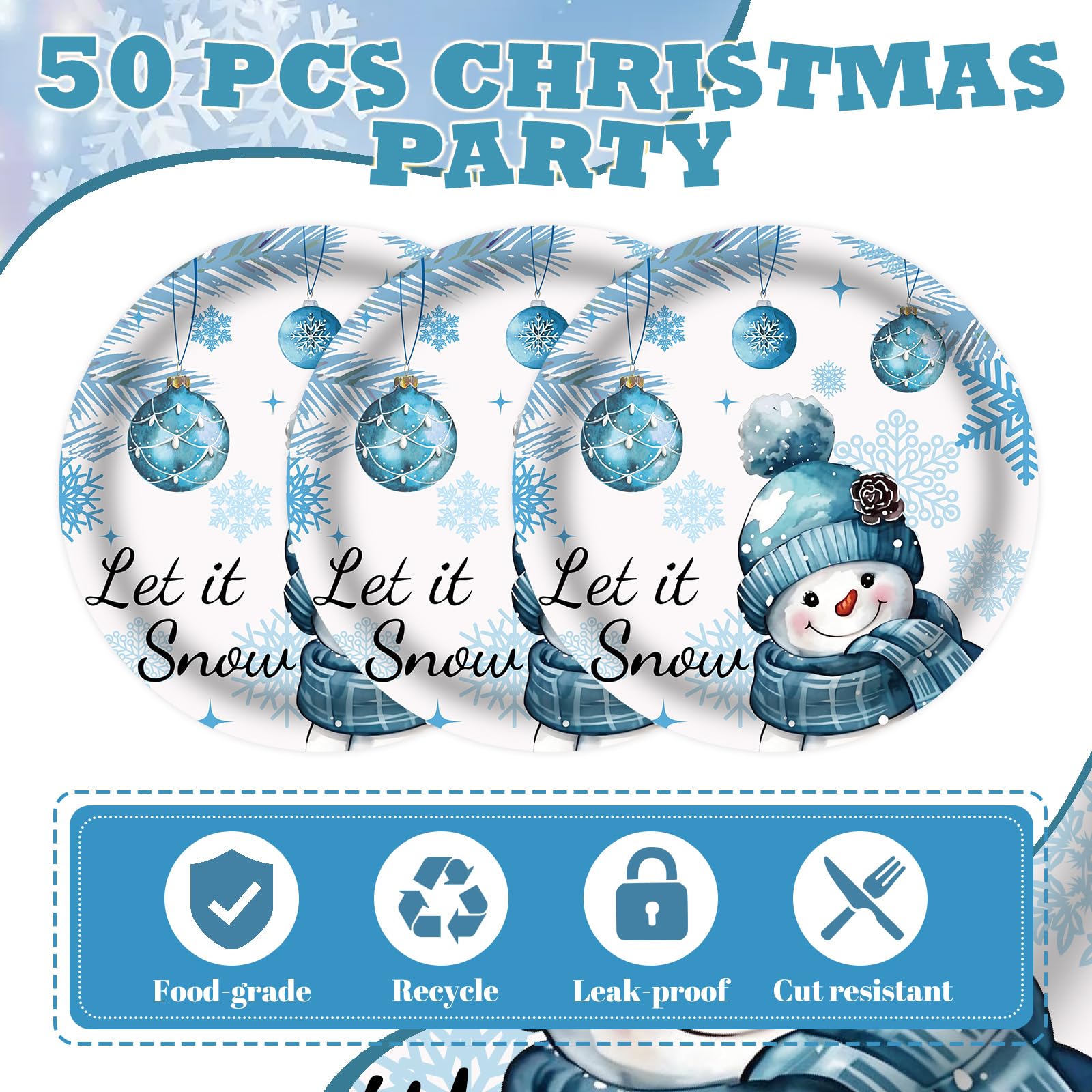 Amazon.com: PUEVENYI 50PCS Christmas Winter Paper Plates - 7Inch