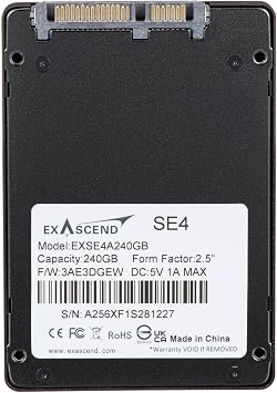 Atomos 240GB SE4 SATA III 2.5 Inch SSD with 555MB/s Read and 530MB/s Write 3D TLC Flash (Black)
