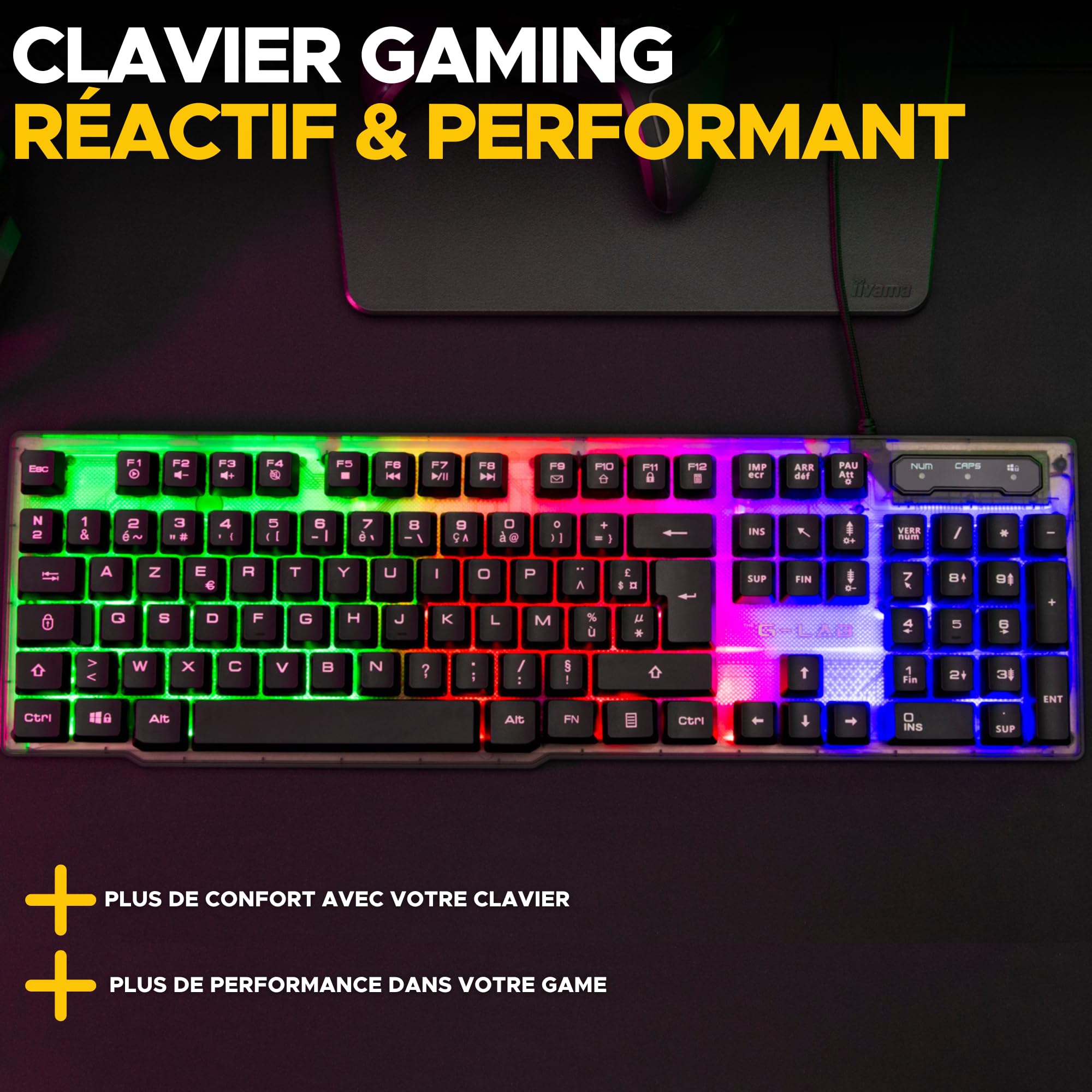 THE G-LAB - Rainbow Illuminated Gaming Key - KEYZ-NEON/FR, no Color, One Size