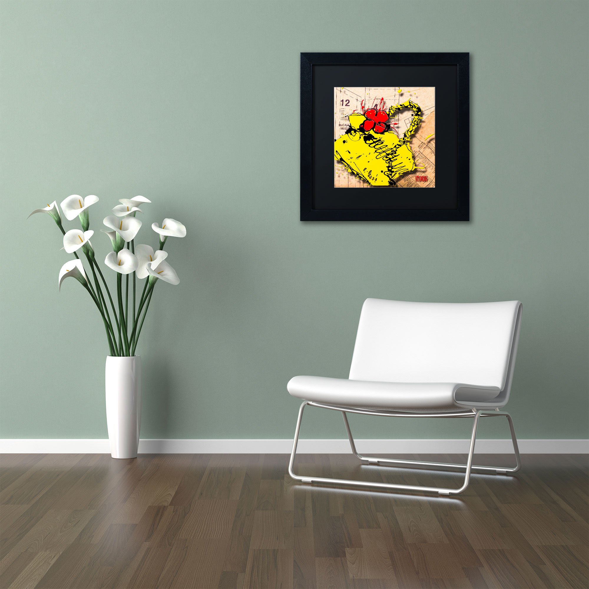 Amazon.com: Trademark Fine Art Flower Purse Red on Yellow Framed