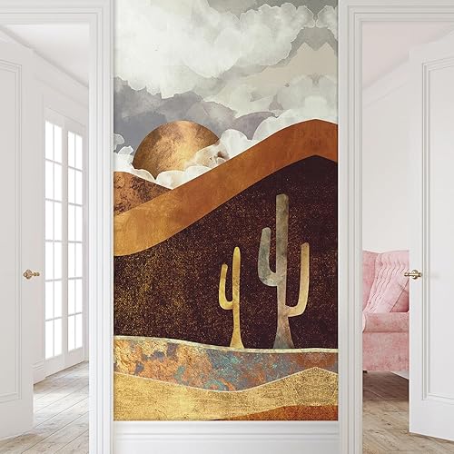 Miniatura 4 de SIGNFORD Mural de pared de estilo nórdico, paisaje natural, extraíble, adhesivo de pared para dormitorio, sala de estar, 120 x 48 pulgadas