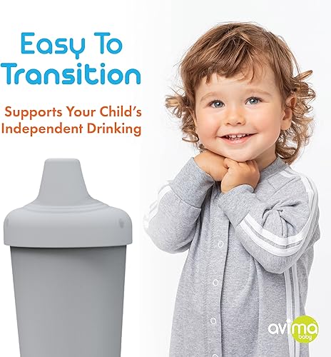 Miniatura 4 de Avima Vasos a prueba de derrames para niños pequeños de 1 a 3 años, resistentes a las mordeduras y sin BPA, vasos de entrenamiento para niños