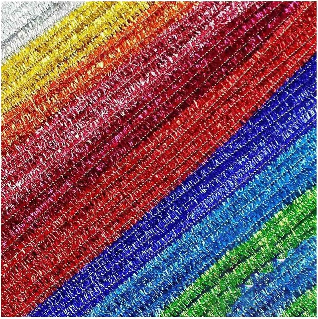 JHDDIA Macarons Limpia Pipas Kindergarten Pipe Cleaners Craft Odourless Versatile Shapes Chenille Stems Flower Kit for Hair Clips Ornaments Pendants(Sparkle - 1500pcs)