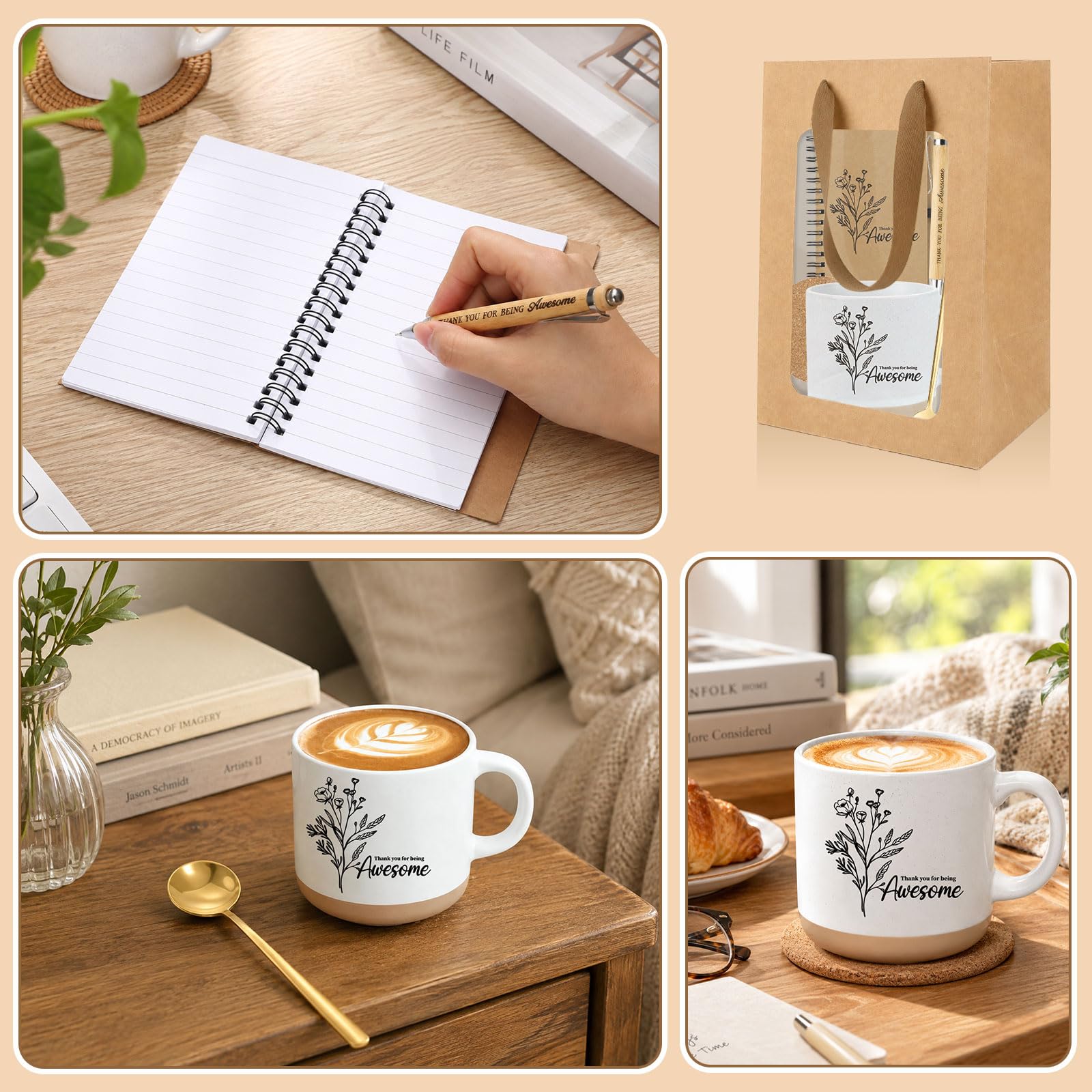 6 Sets Employee Appreciation Gifts Bulk, Thank You Gift Coffee Mug Set