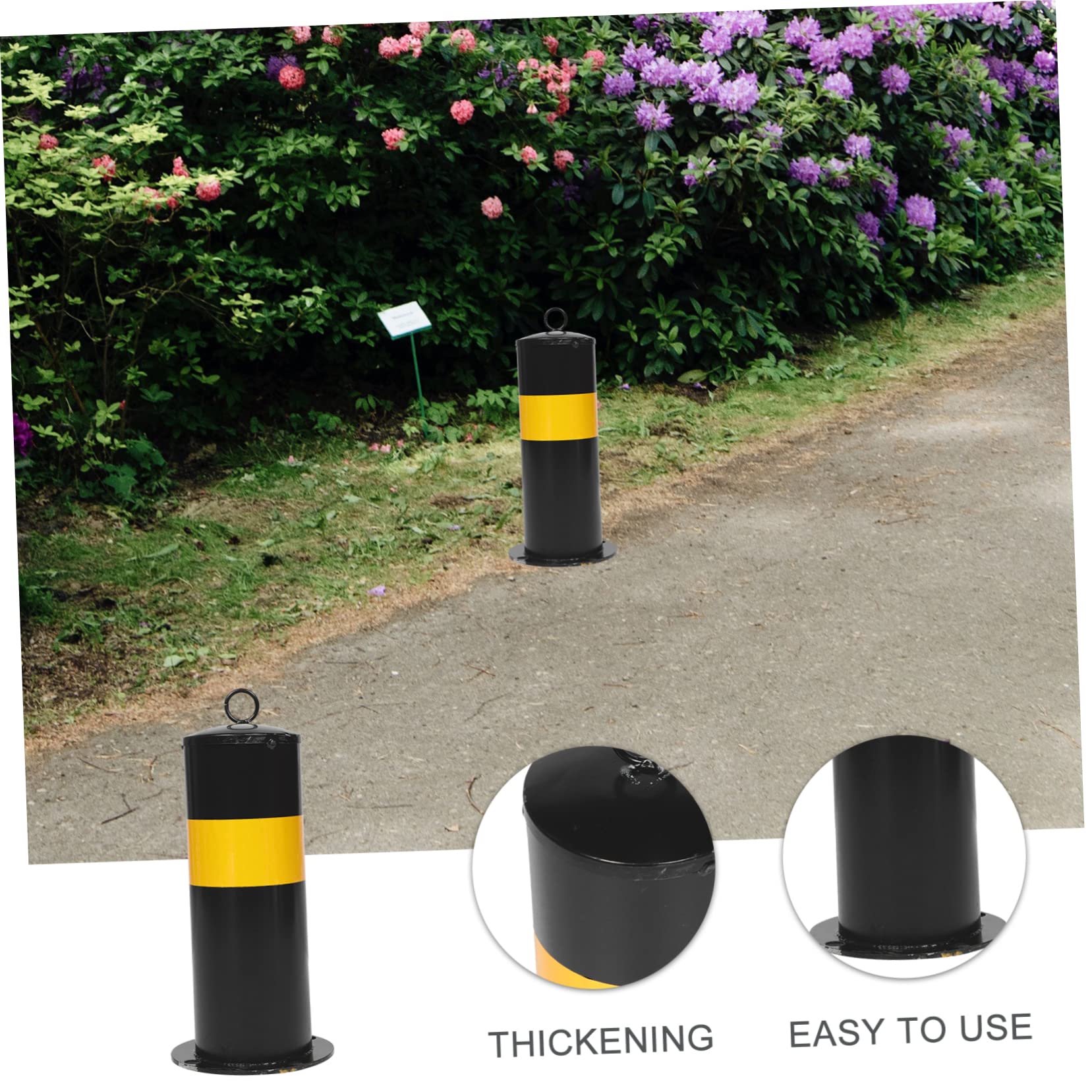 Bolardo de Acero Negro para Protección Vial y Control de Acceso | Interior, Exterior, Empresas, Municipios, Diseño Profesional, Carreteras, Almacenes, Uso Industrial