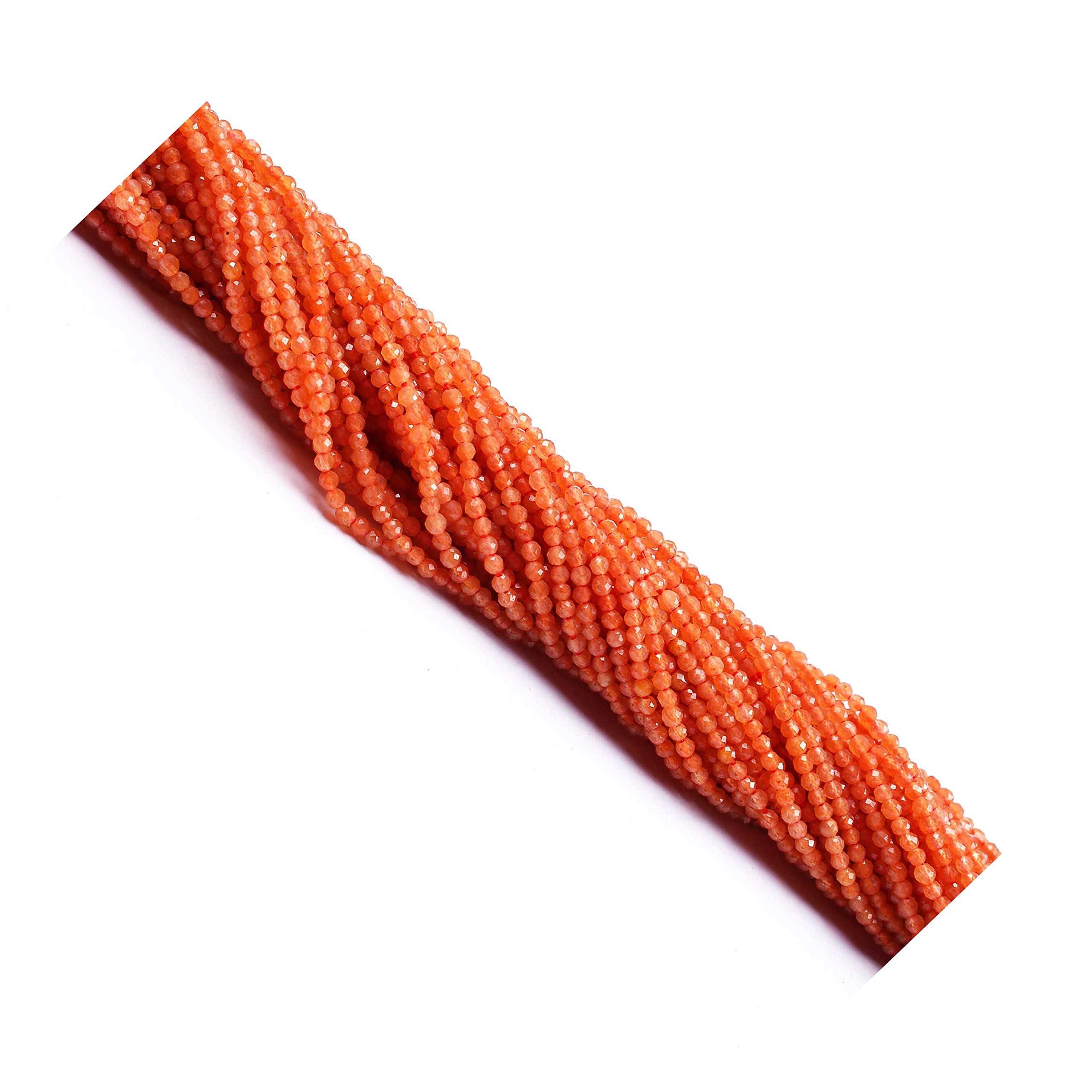 Pierre semi-précieuse cornaline facettée 2mm de qualité supérieure pour bijoux - 7