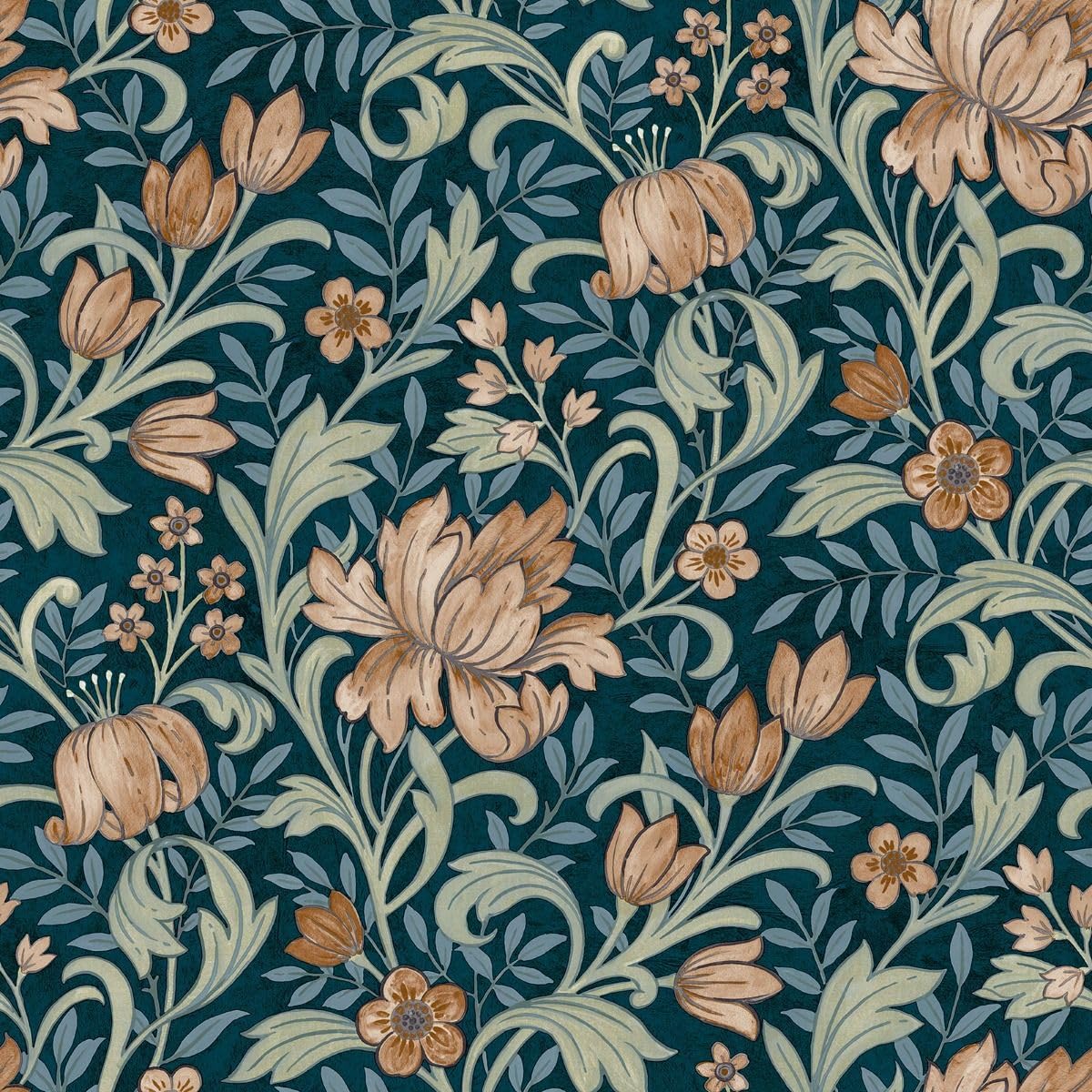 Grandeco Life Marian Navy Terracotta Wallpaper A67101 5411012500931