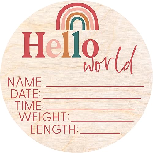 Letrero de Hello World para recién nacido, placa de anuncio de nacimiento con nombre de bebé para hospital, accesorio para fotos, decoración de