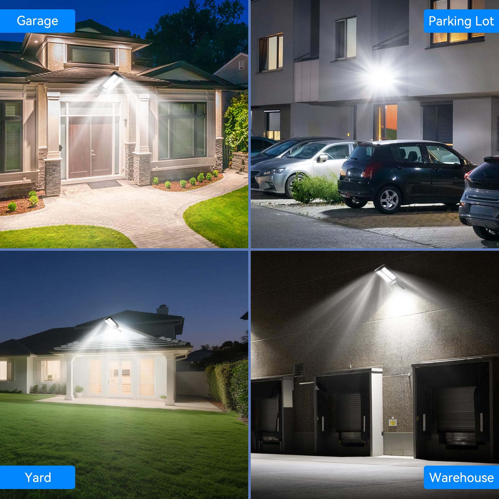 Adewalk Lampione Solare Led Esterno con Telecomando, IP66 Impermeabile Lampada Stradale Solare con Sensore di Movimento, 6500K Super Bright Lampioni da Giardino Esterno Solari per Garage