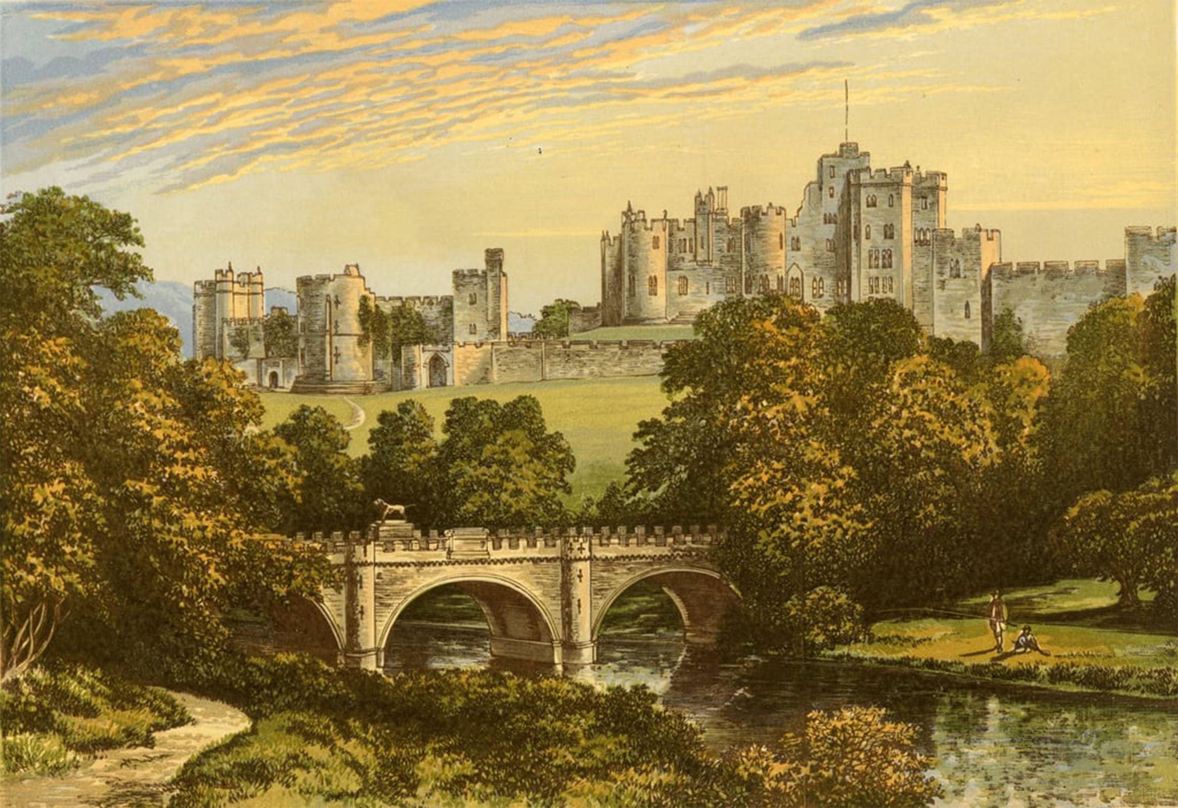 POSTERIIk Famous Modern Artwork Art Mural Alnwick Castle by Alexander Lydon Oil Paintings Pictures for Home Decor 60x90cm