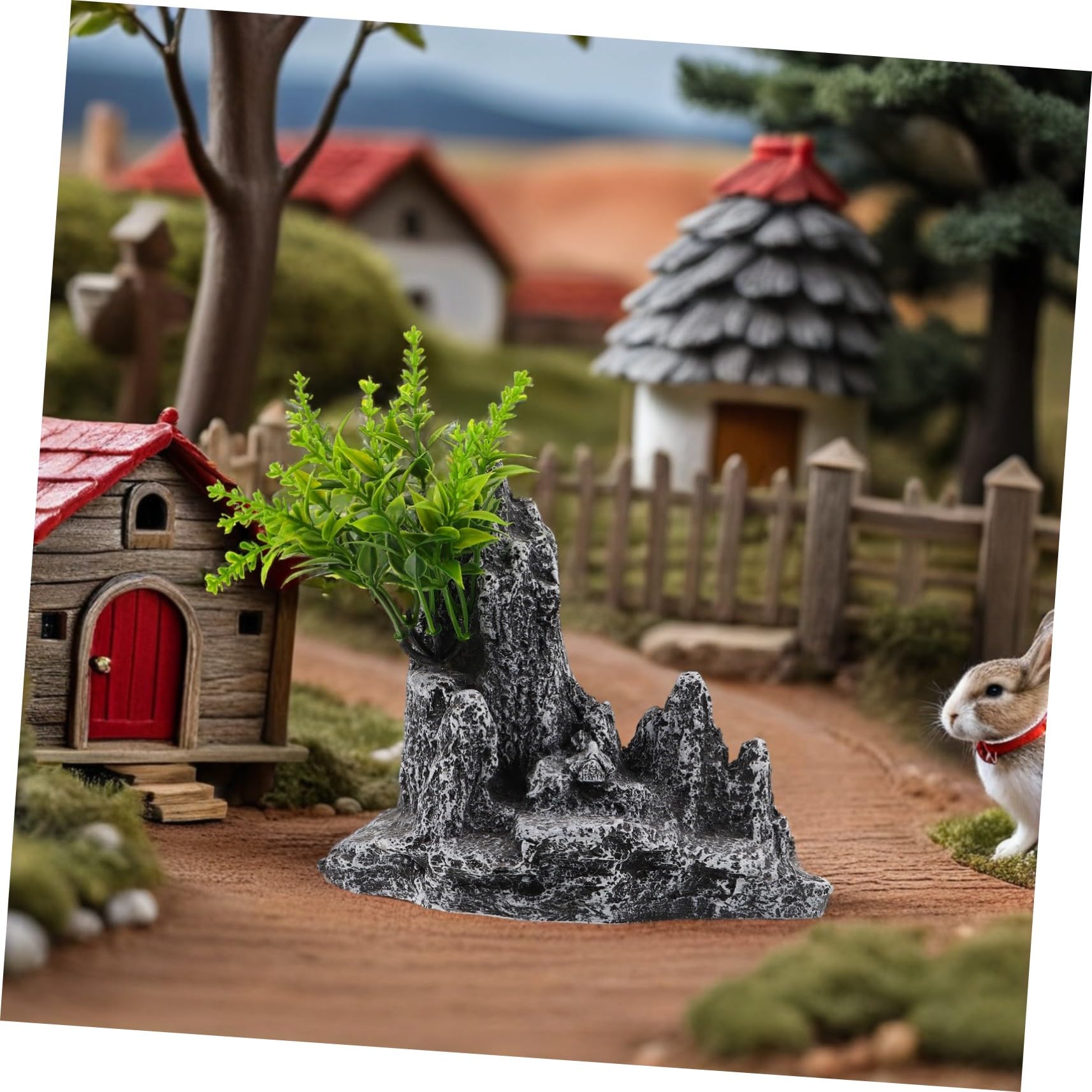 Piedra Decorativa para Acuario Resistente y Roca Artificial y Ligera para Jardín Miniatura Paisajístico para Tanque de Peces