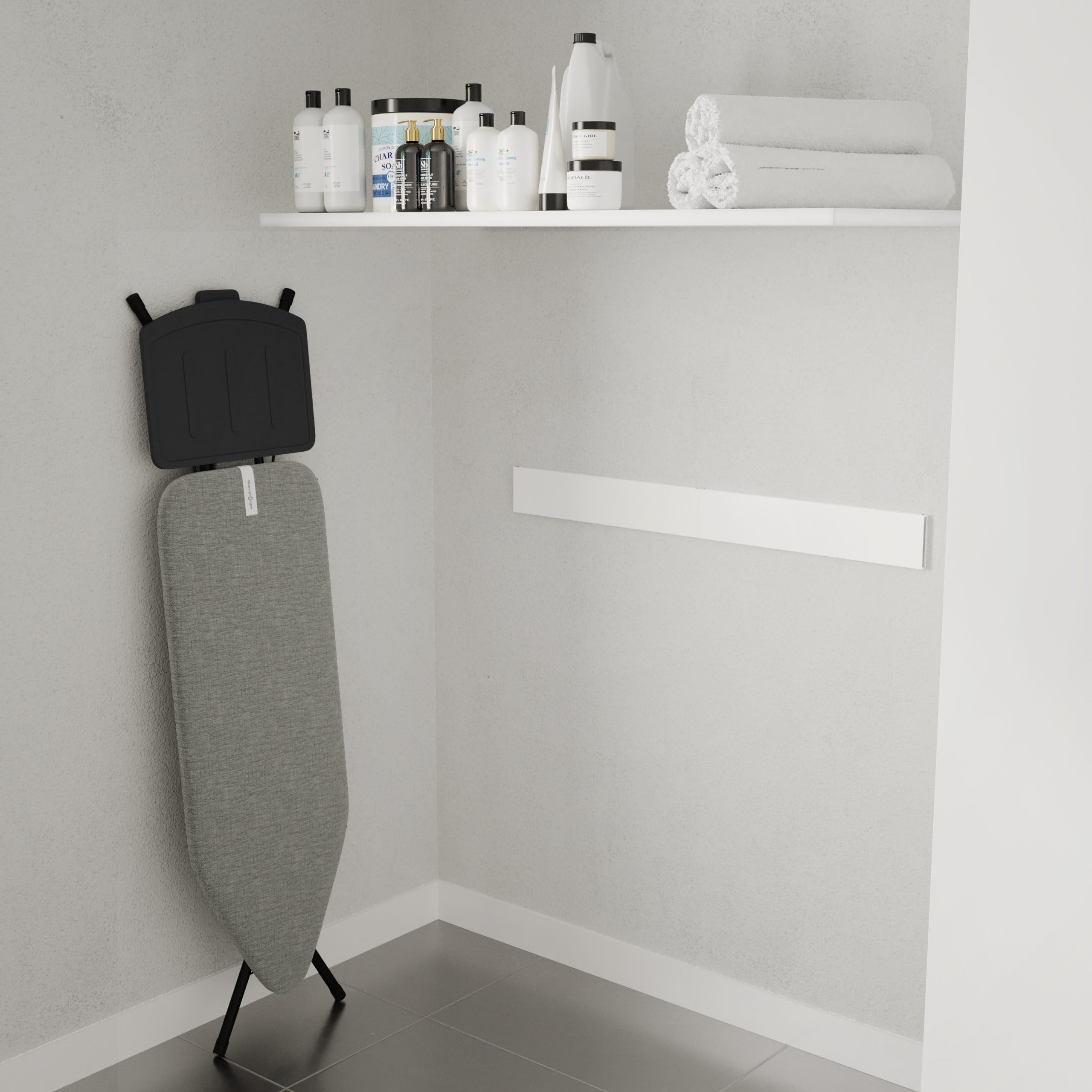 Wäscheständer Ausziehbar - Wandmontage, 8,4m Trockenlänge, Klappbarer Wäschetrockner 120cm, Weiß, Robust & Platzsparend, Ideal für Innen- und Außenbereich