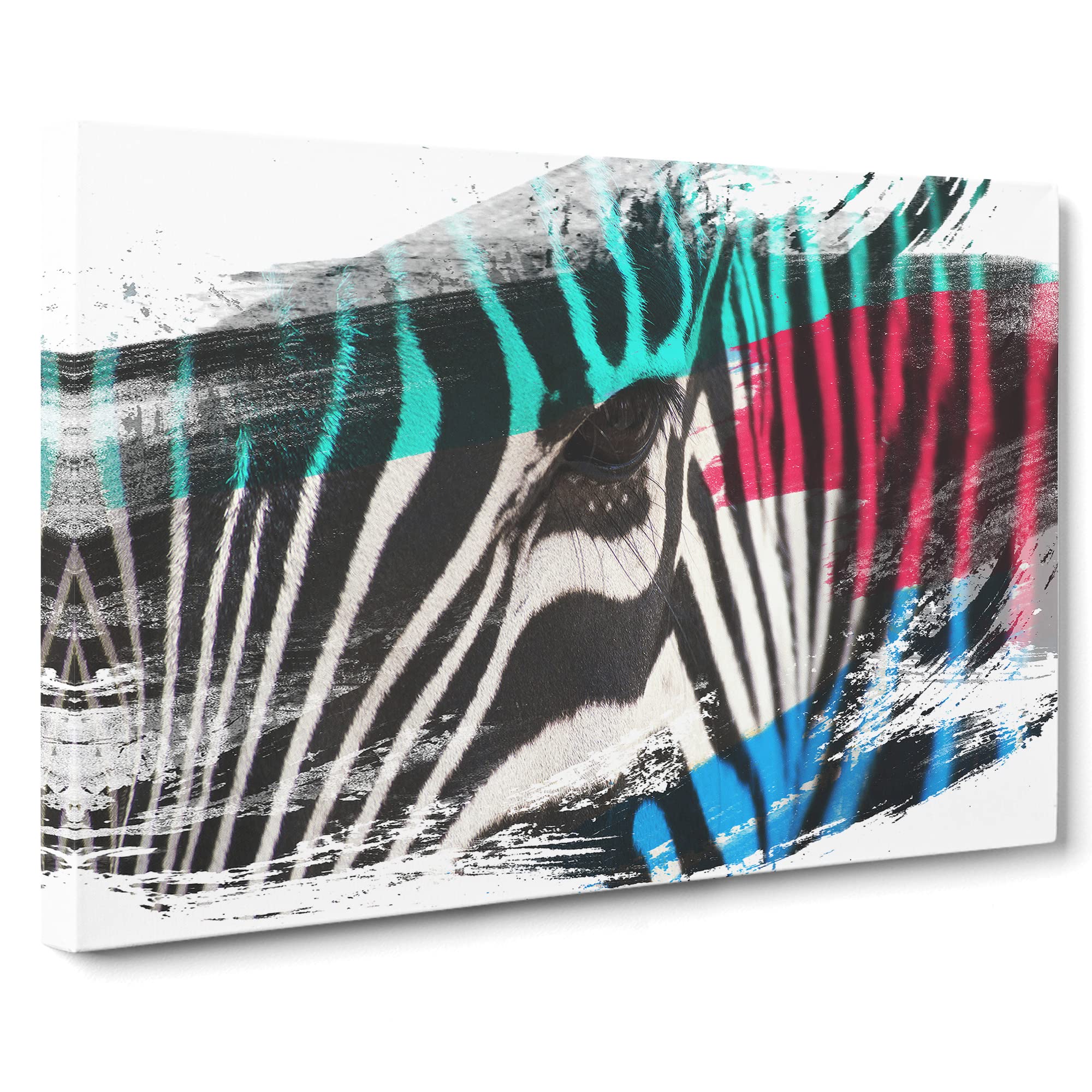 Zebra No.4 V2 Canvas Print, Mixed, 25L x 50W cm