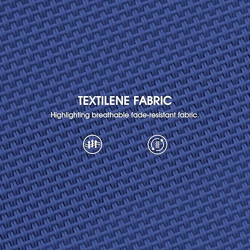 Miniatura 6 de PURPLE LEAF Sillón reclinable de aluminio para exteriores, 2 piezas, con ruedas y reposabrazos, para piscina, patio, playa, azul marino