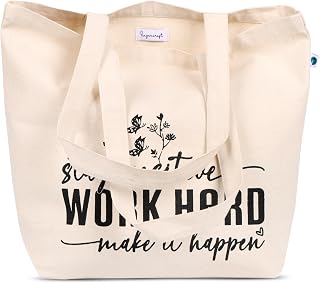 FINGERCRAFT Tote Bag, Lightweight High Capacity Canvas Shopping Bag, Multipurpose Use Grocery and Carry Bags for Men Women