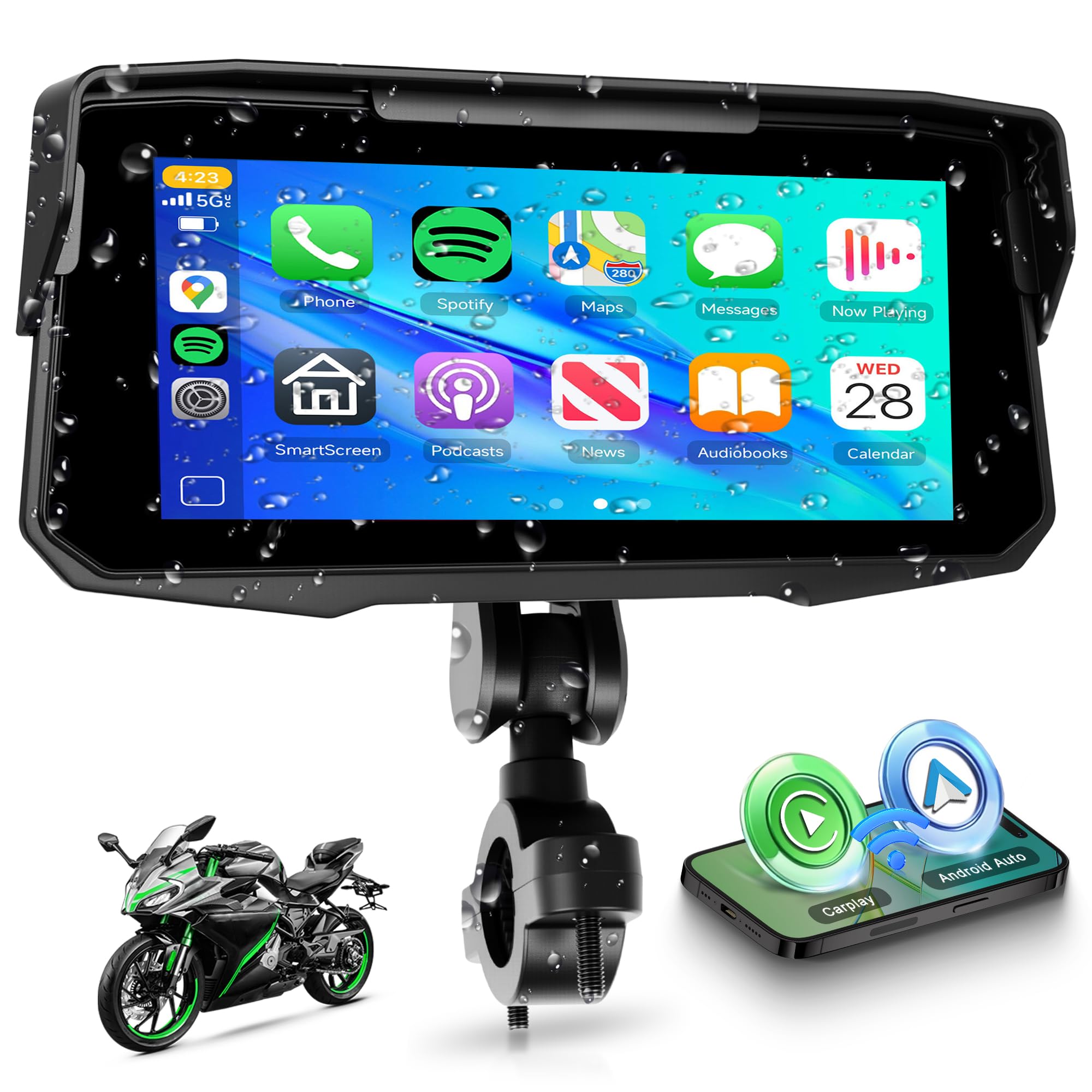 アクセサリー MotoMirror DISPLAY AUDIO FOR MOTORCYCLES Amazon.com: Motorcycle CarPlay Screen 6.86 Inch Wireless Carplay