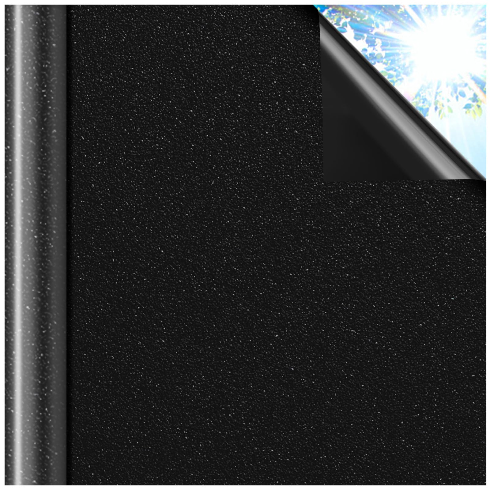 Lifetree Blackout Window Film Privacy: 100% Total Light Blocking Anti UV Black Out Sticker Film for Glass Windows No Glue Static Cling for Baby Nursery, Day Sleeping (Black, 44.5 * 200cm)