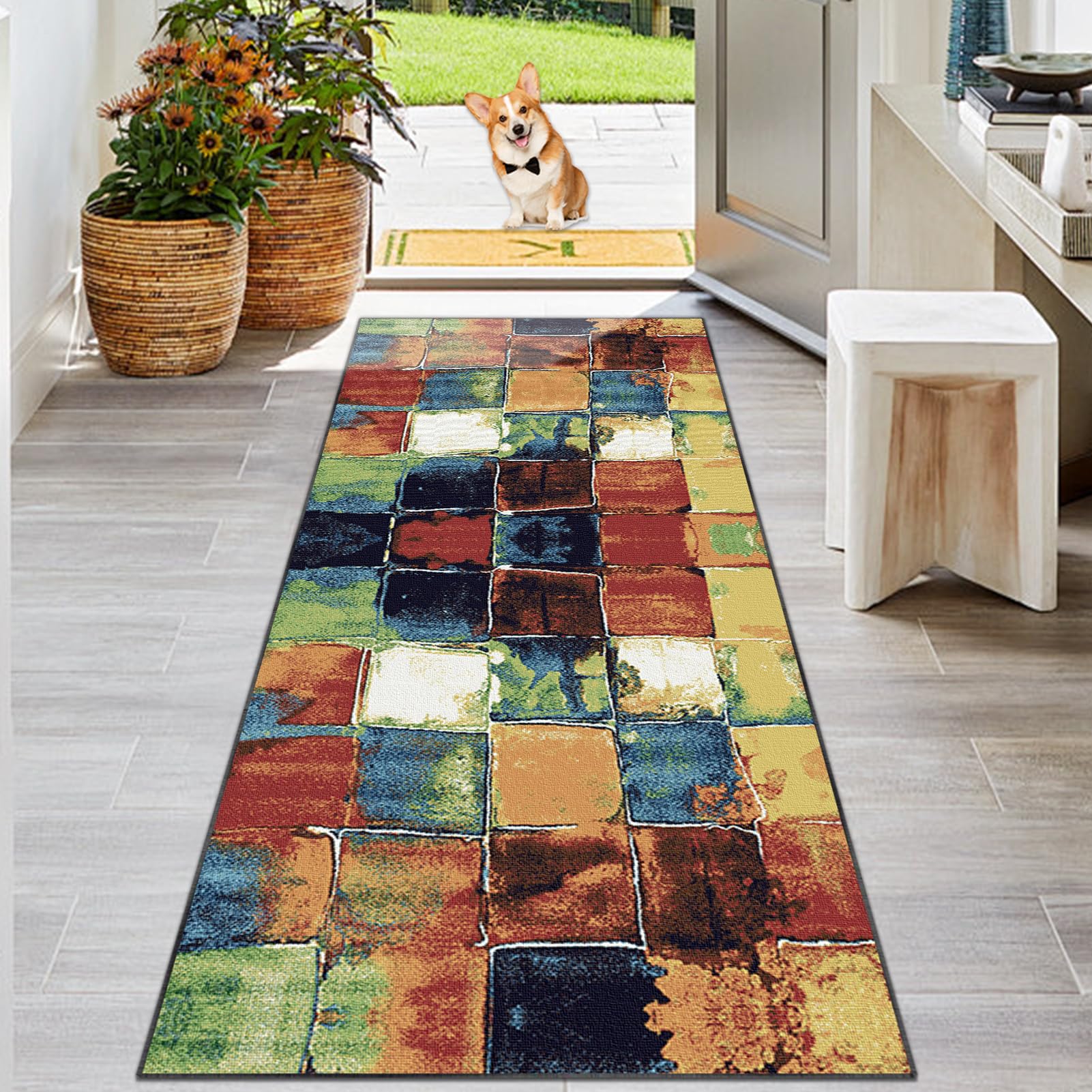 Tapis de couloir lavable pour protéger le bois dur contre les taches