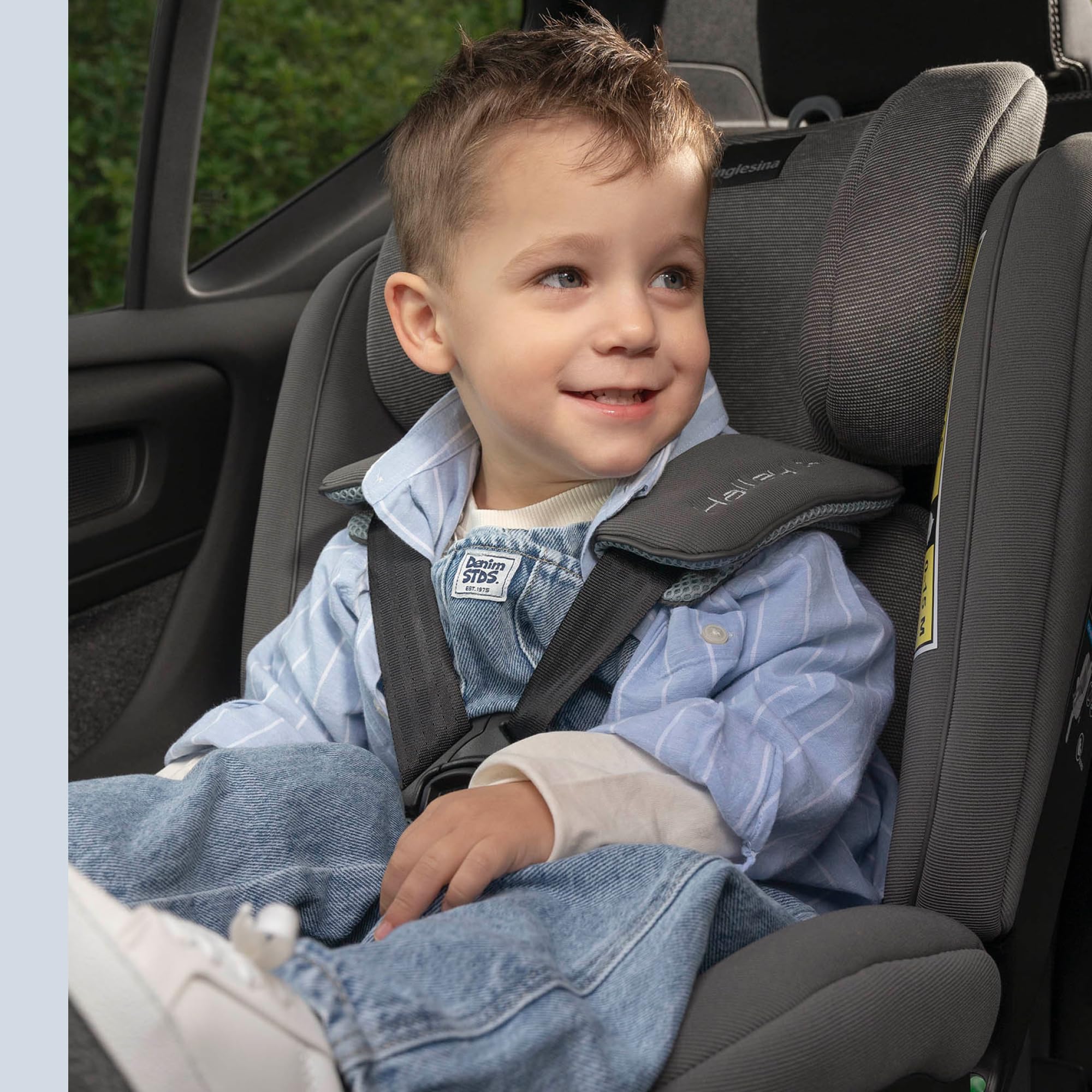 Inglesina Halley Pro, Black, Seggiolino Auto Rotante 360° ISOFIX, da 0 a 12 Anni (40-150 cm), Reclinabile e Traspirante, Omologato ECE R129/03