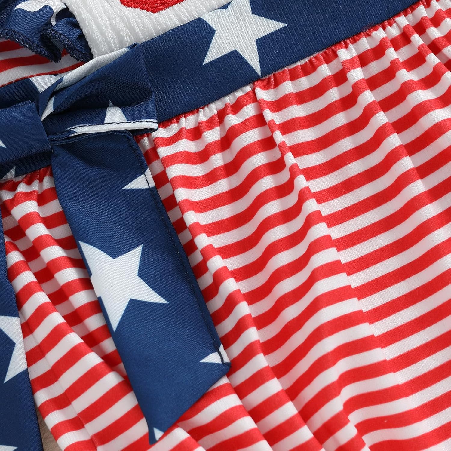 My First 4th of July Baby Girl Outfit USA Sleeveless Bubble Romper Onesie Infant Newborn Girl Outfits Clothes - Image 5