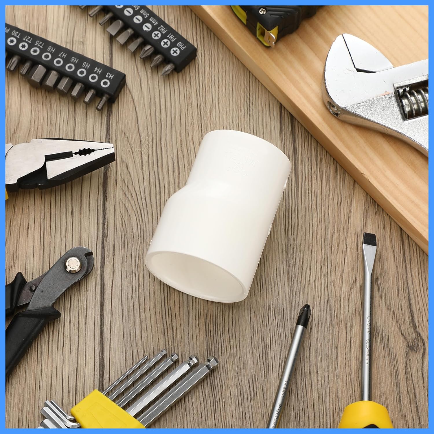 Pushglossy 1-1/2'' X 1-1/4'' PVC Pipe Fitting Schedule 40 Compatible with 429-E Series Eccentric Reducer Coupling Suitable for High-flow Capacity, Plumbing, Irrigation, Pool, Spa, White