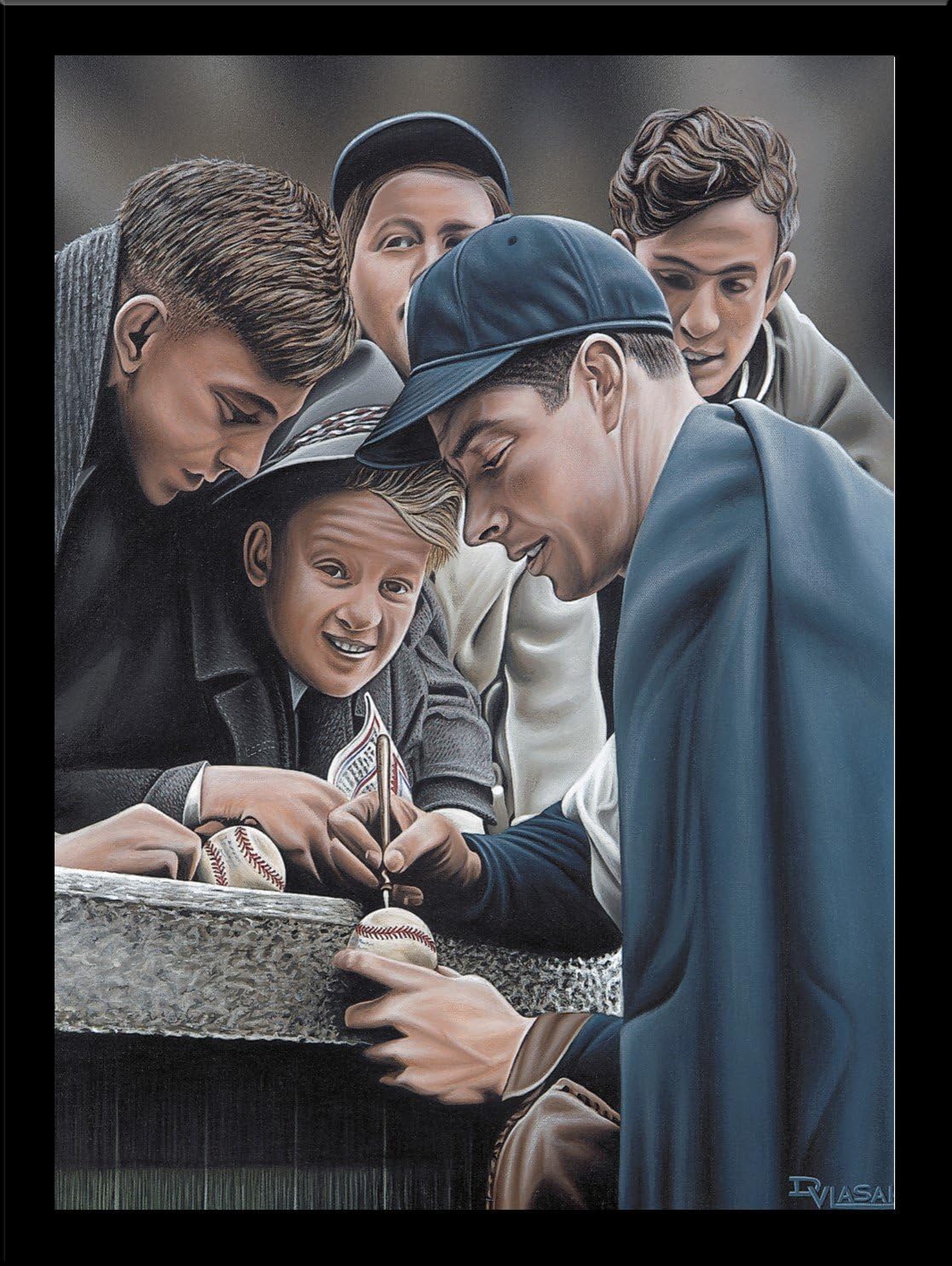 Framed Baseball Signing by Darryl Vlasak 16z12 Art Print Poster Memorabilia Joe DiMaggio