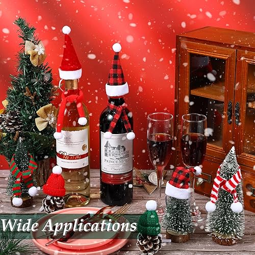 Miniatura 6 de 12 piezas de disfraces de Navidad de conejillo de indias de Navidad de animales pequeños, disfraz de Navidad, mini sombrero de Papá Noel, bufanda,