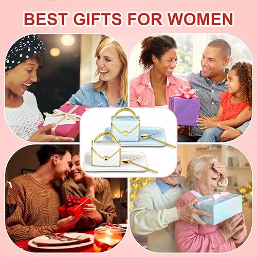 Miniatura 5 de Zubebe Juego de taza de café con forma de bolso de mano, taza de cerámica con cuchara y platillo, 10 onzas10.5 fl oz, lindo diseño creativo, taza de