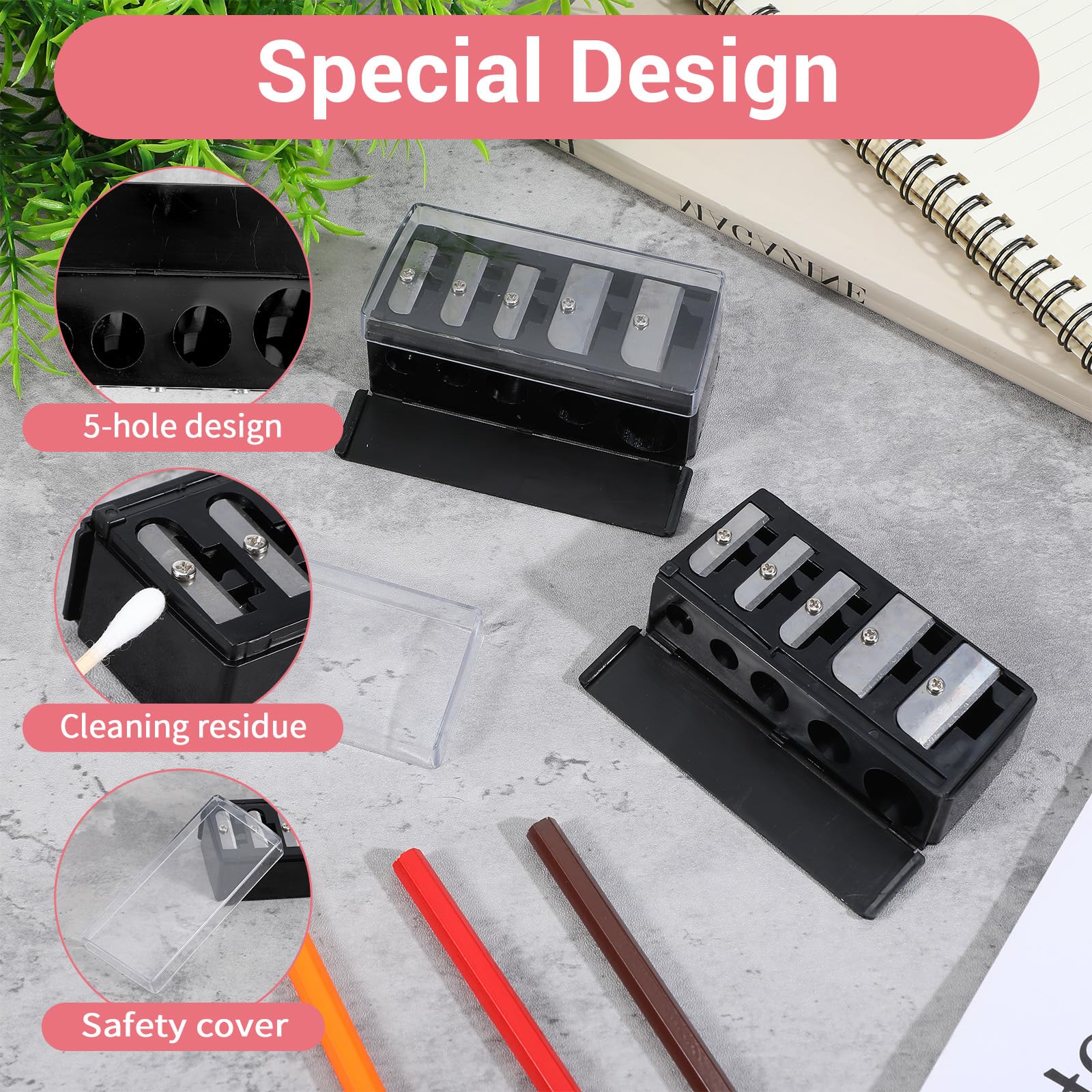 Lot de 2 taille-crayons cosmétiques portables pour crayons khôl - Taille-crayon universel pour crayon à sourcils - Crayon contour des lèvres - Lames de précision - Pratique pour les déplacements