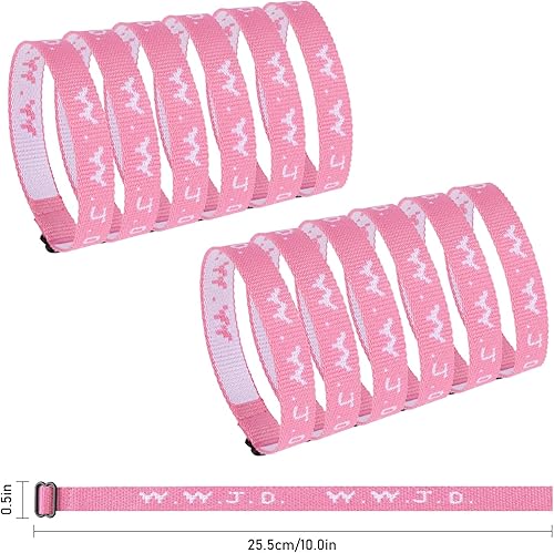Miniatura 2 de WWJD - Paquete de pulseras para niñas adolescentes, 12 pulseras ajustables de letras rosas W.W.J.D. Regalos de alegría a granel para equipo, regalos