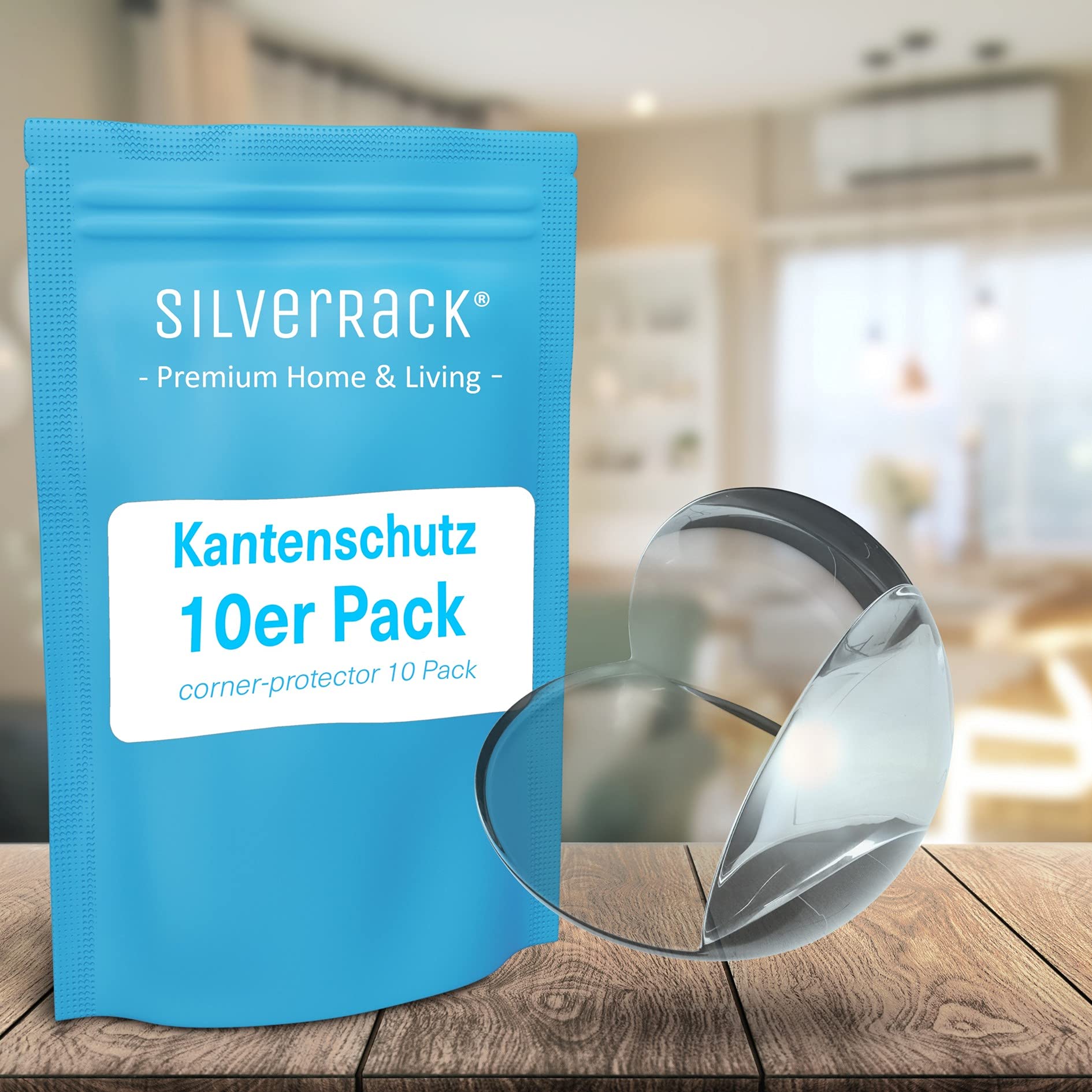 SilverRack® nakładki narożne i krawędziowe dla niemowląt, przezroczyste [10 sztuk] - ochrona krawędzi mebli jako doskonała ochrona przed uderzeniami dla niemowląt i dzieci - zabezpieczenie mebli dla