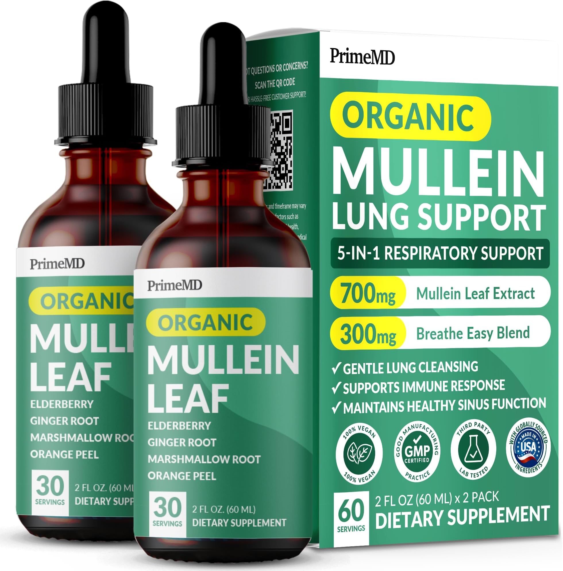 5in1 Mullein Drops for Lungs Mullein Leaf Extract for