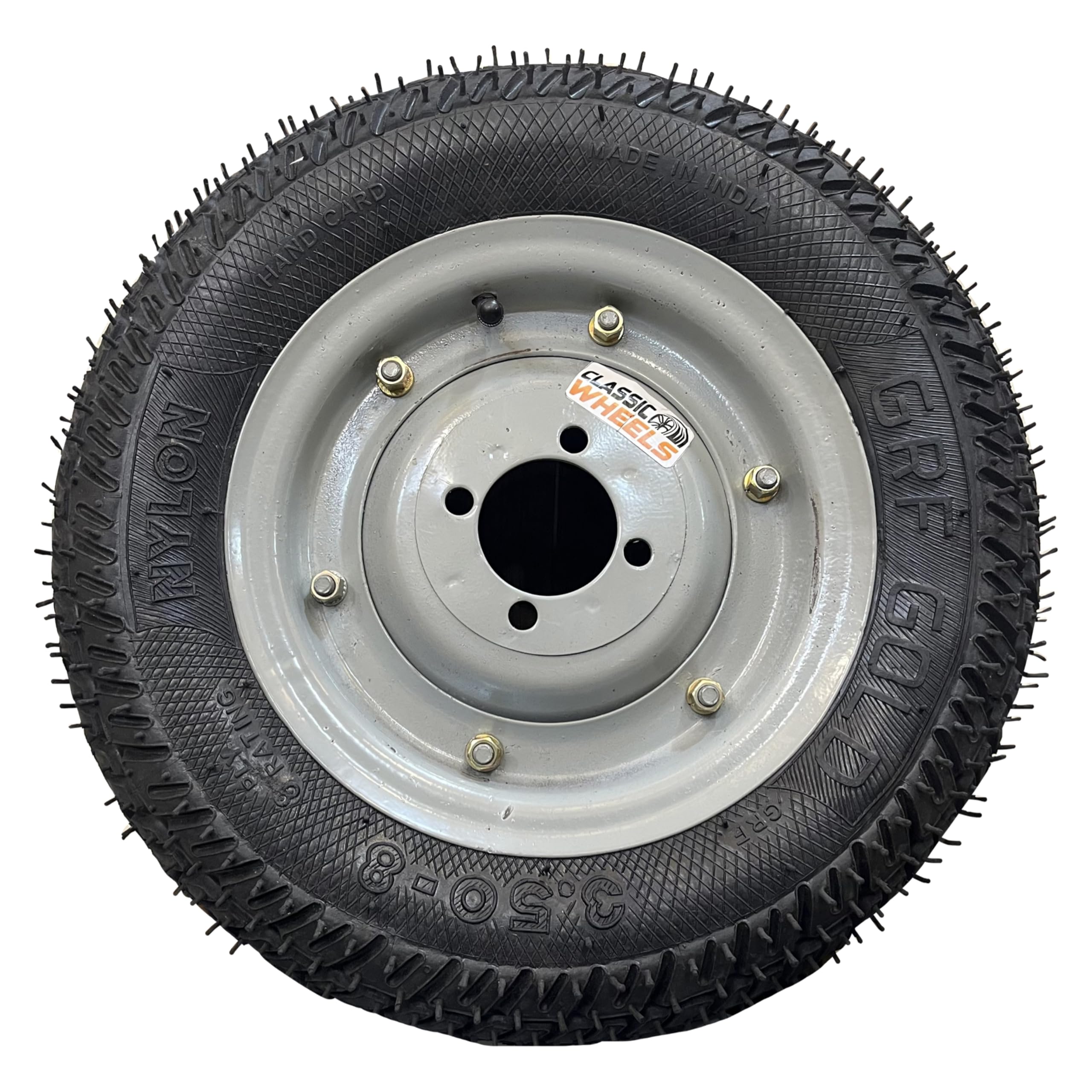 Classic Wheels Heavy Duty Wheelbarrow tire with disc 3.50-8, 8 ply Rating Durable Rubber, Leak Proof, and Long Lasting Ideal for Wheelbarrow and Trolley (1No)-image-38