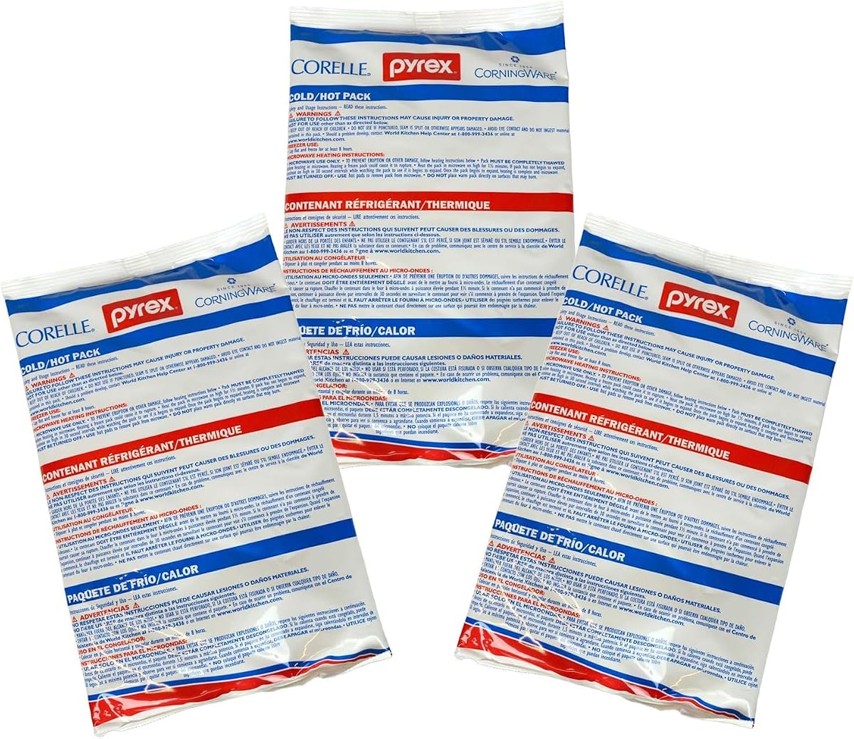 Portable Large Hot & Cold Packs (3-Pack) - Made in USA | Reusable Gel Packs | Hot Or Cold Therapy | Flexible Design | Portable Storage Solution