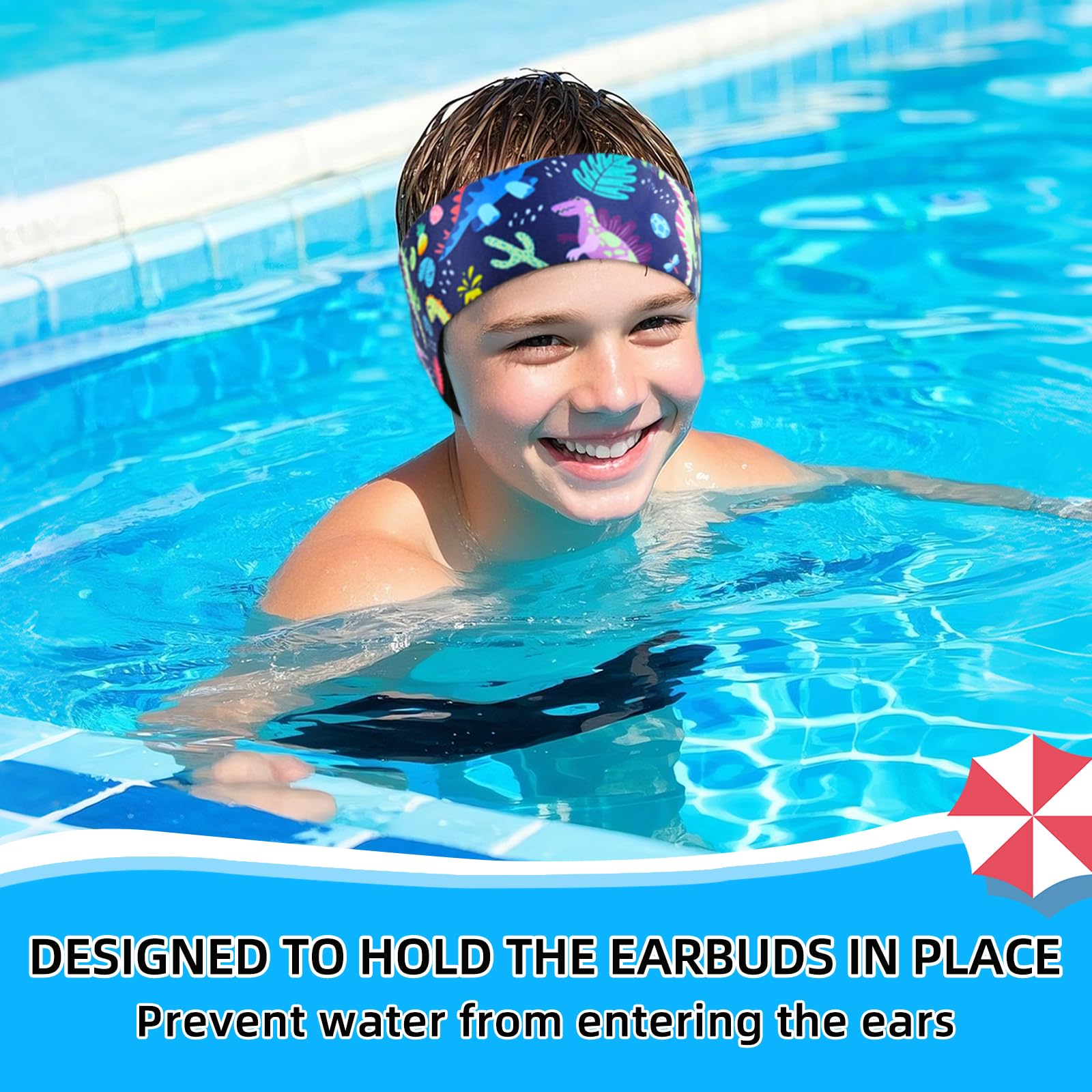 Bandeau Oreille Piscine Enfant – 2 Pièces, Néoprène Doux, Taille M (1-8 Ans) Ou L (9 Ans+), Ajustable, Étanche Pour Natation, Surf, Douche