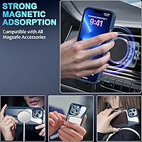 Vista 5 de Funda magnética diseñada para iPhone 13 Pro Max [compatible con MagSafe] con protector de pantalla y protector de lente de cámara, funda Azul