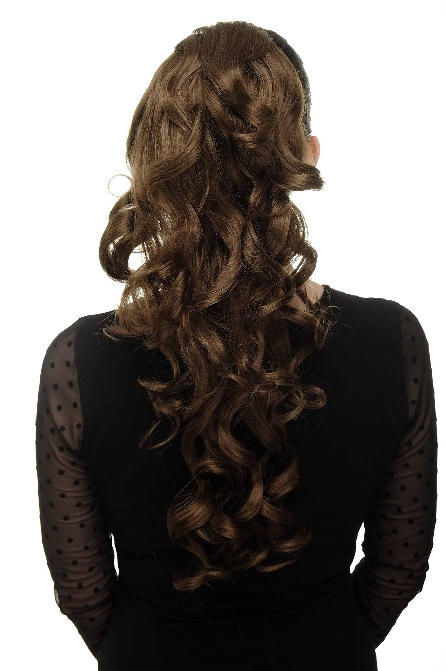 WIG ME UP WK03-12 Hairpiece ponytail with combs and elastic draw string curly voluminous very long golden brown 23inch