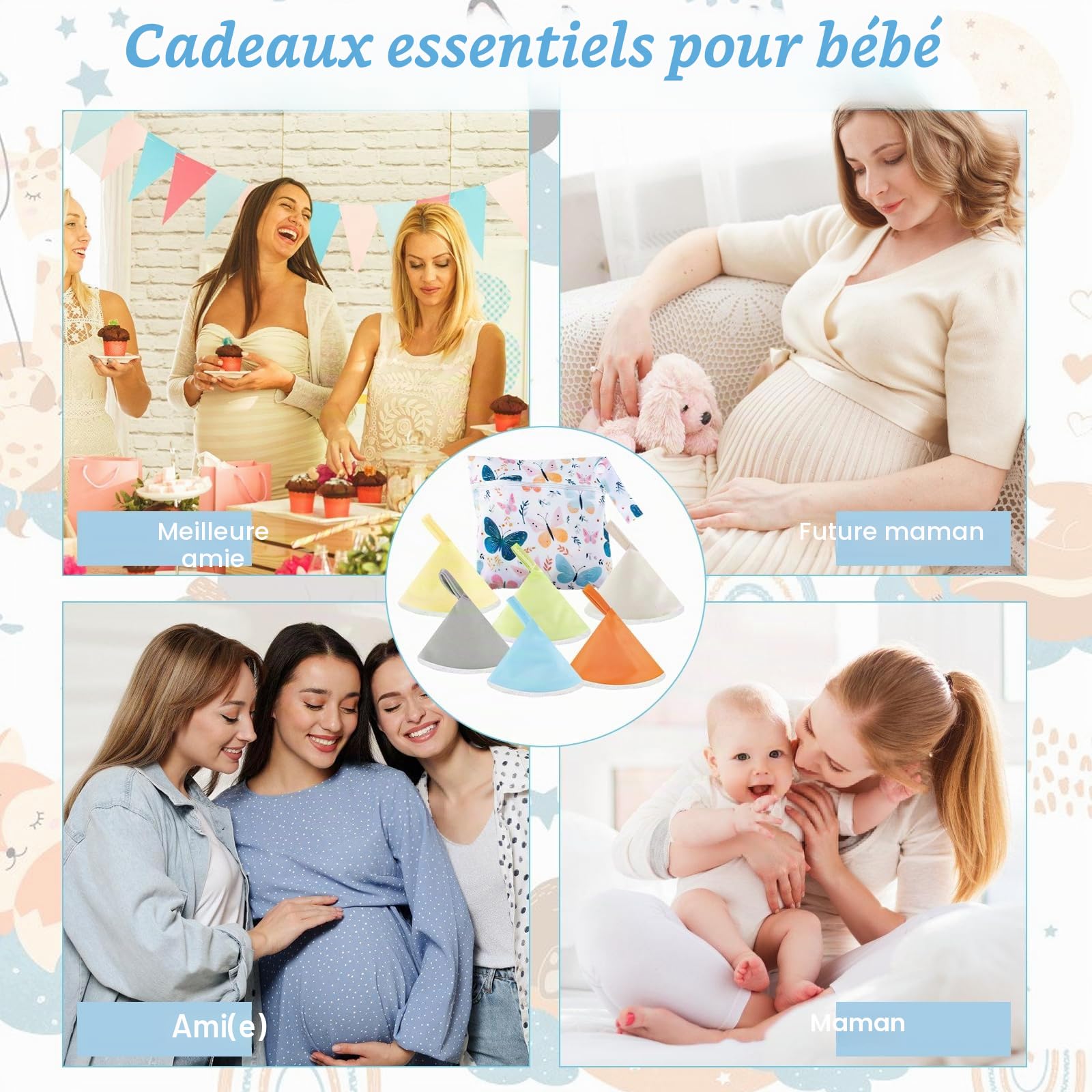 Pipi Tipi - Lot de 12 couche pour bébé garçon - Couleur unie - 12 pièces - Avec 1 sac à couche - Forte absorption d'eau - Restez au sec - Plus de confort lors du changement