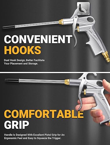 Miniatura 5 de Pistola de soplado de aire de alta resistencia, boquilla de aire, soplador de aire para compresor con tubo más grande y boquilla extendida,