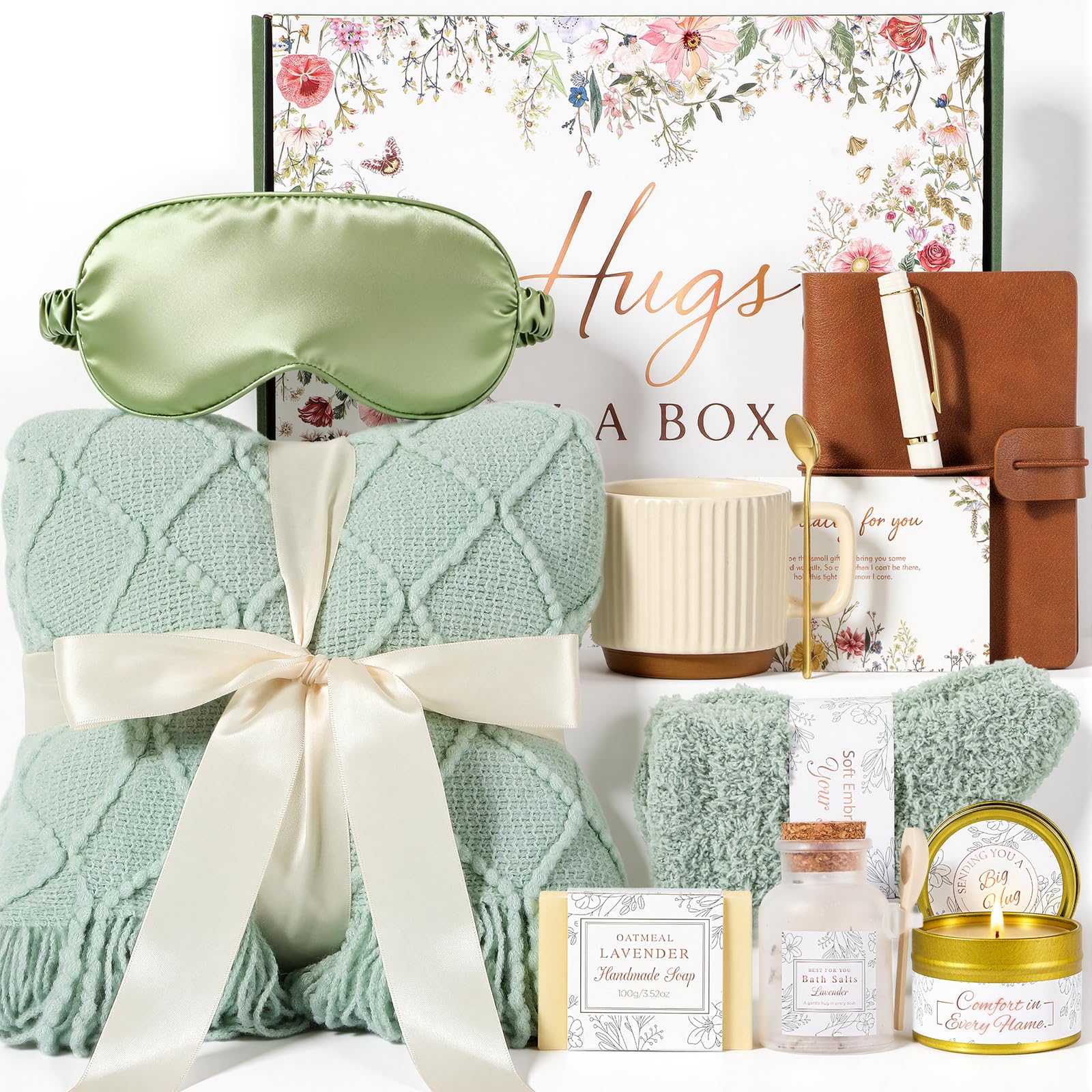 GIFTINBOX Gift Baskets For Women, Christmas Birthday Gifts for Women, Get Well Soon Gift After Surgery, Spa Care Package,Self Care, Sympathy Gift Baskets Thinking of You for Mom, Grandma, Sister, Wife-image-25