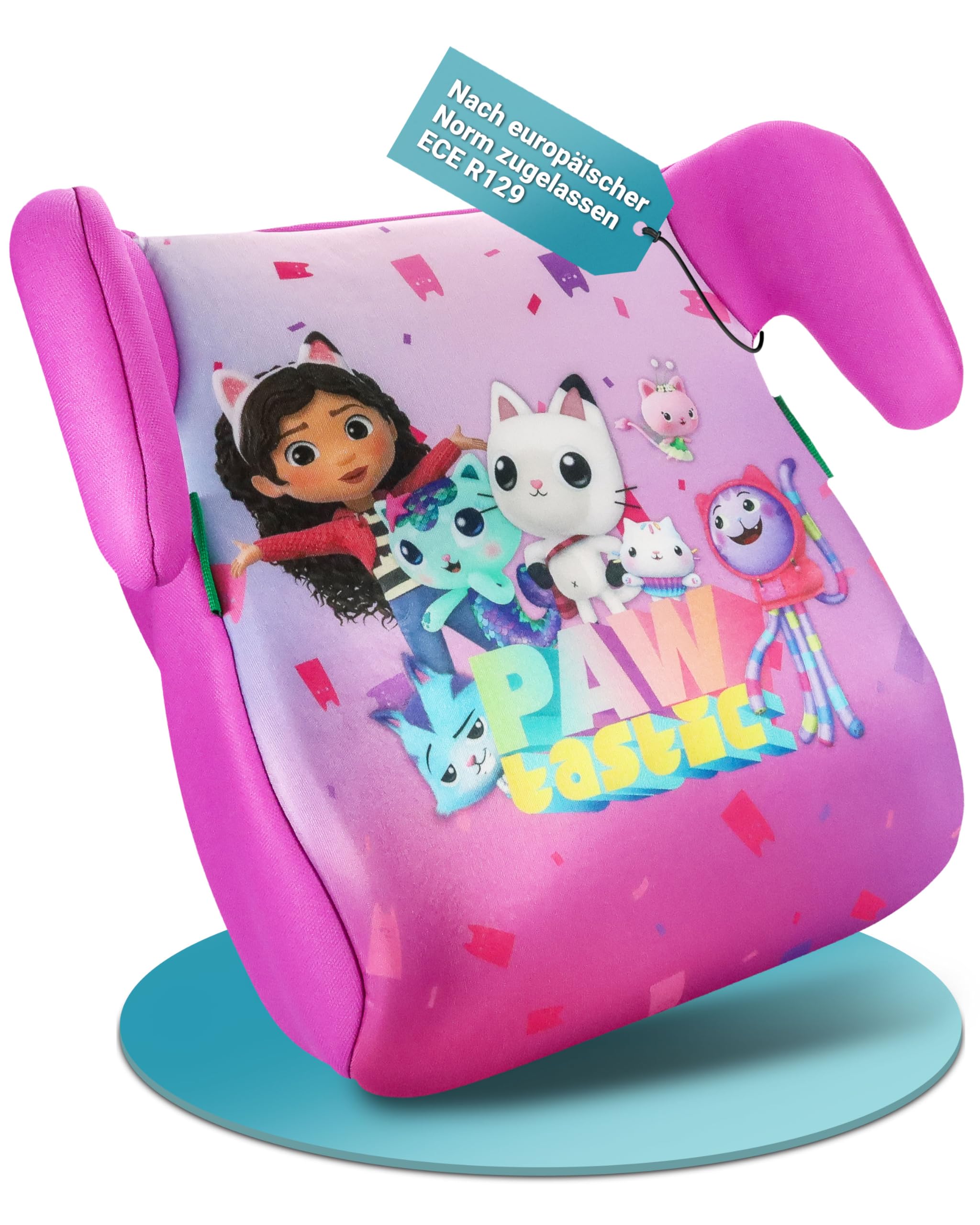 HiTS4KiDS Kindersitzerhöhung Gabbys Dollhouse – Praktisch & komfortabel – Geprüfte Sicherheit – Niedliches Lieblingsmotiv für Mädchen