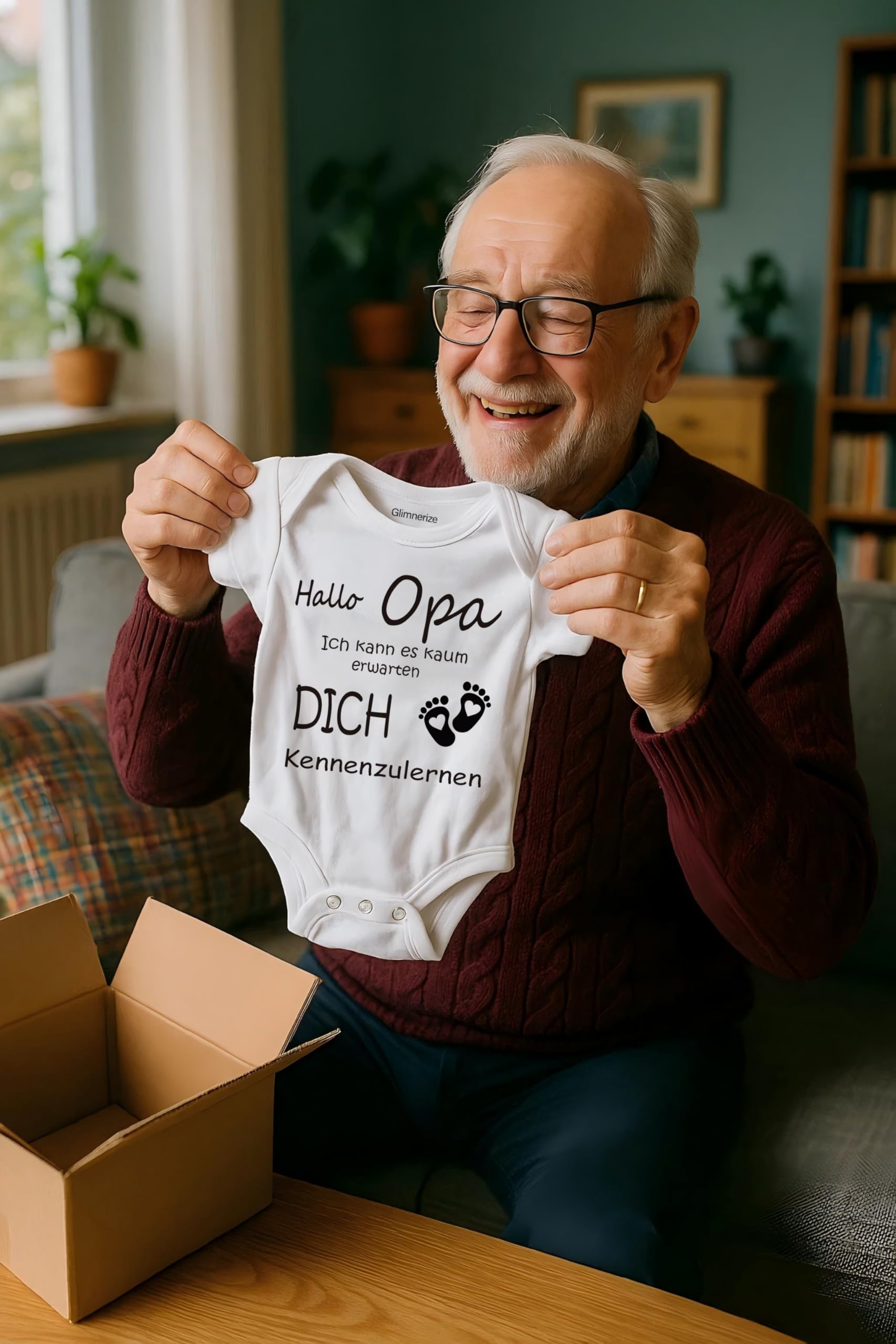 Schwangerschaftsverkündung Baby Verkündung Babybody Nachwuchs ankündigen Geschenk Gender Reveal Neugeborene ihr werdet oma und Opa