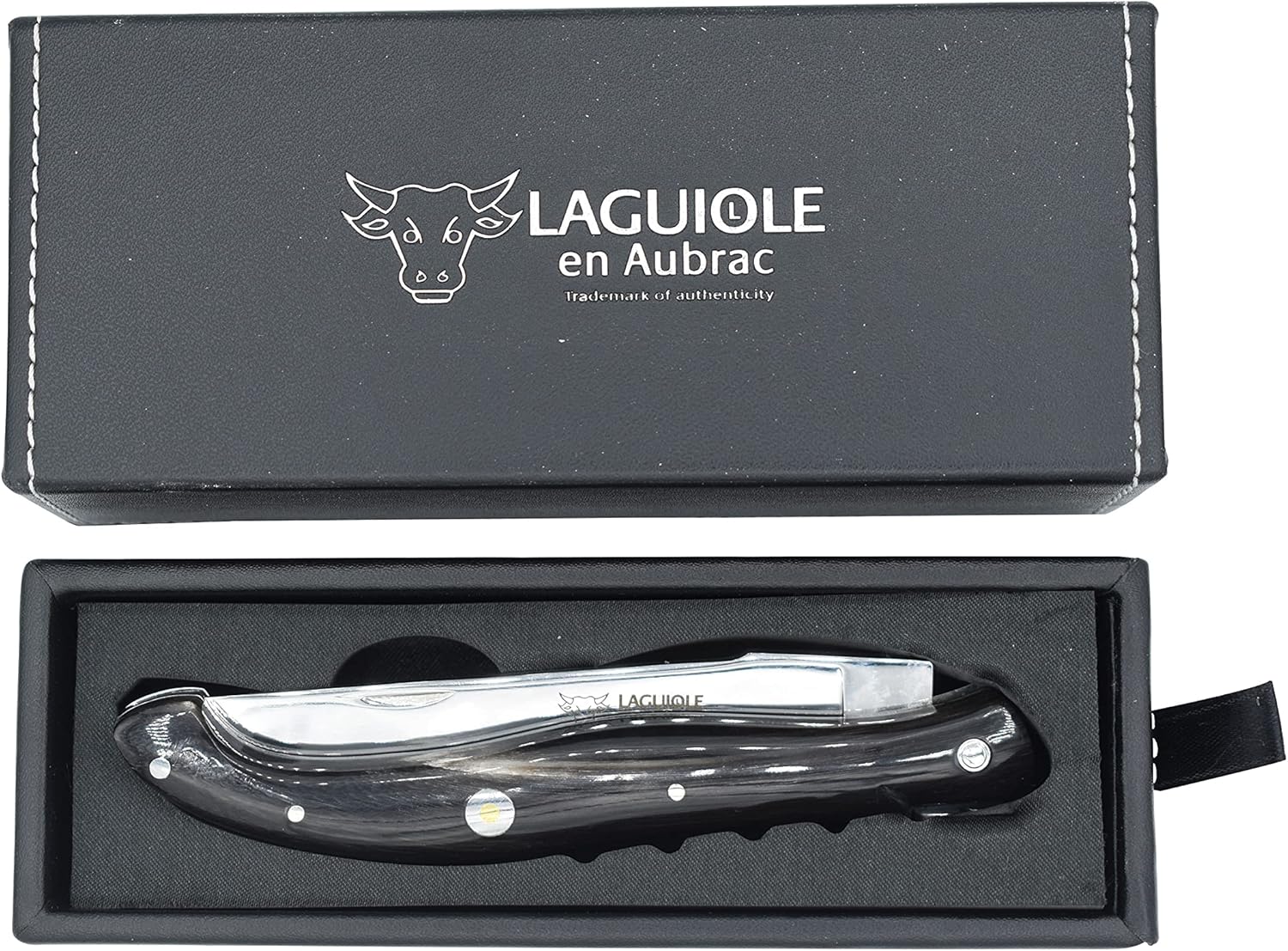 Laguiole en Aubrac Handmade Luxury Folding Pocket Steak Knife, 4.8-in (12cm), High-End German Automobile Full Original Handle