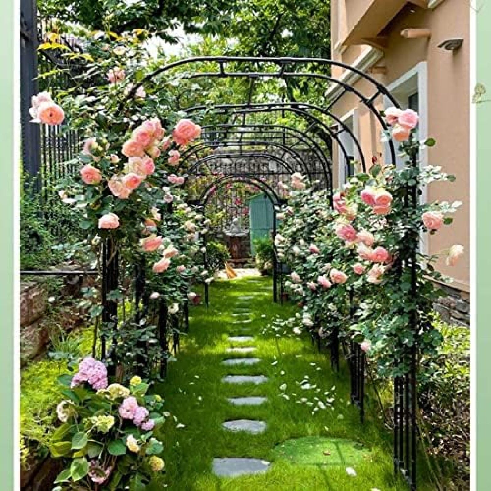Arco Da Giardino In Metallo Per Rose Rampicanti - 240cm Nero, Ideale Per Decorazioni - Foto 7