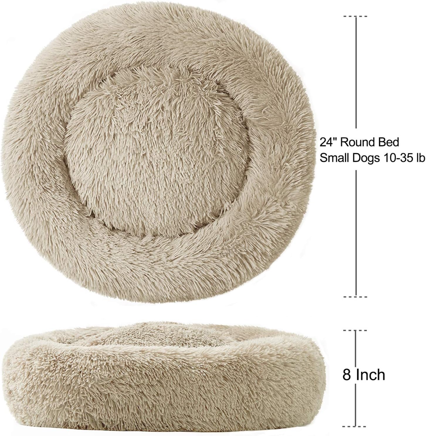 ANWA Washable Dog Round Bed Small, Donut Dog Bed Small Dog, Comfy Dog