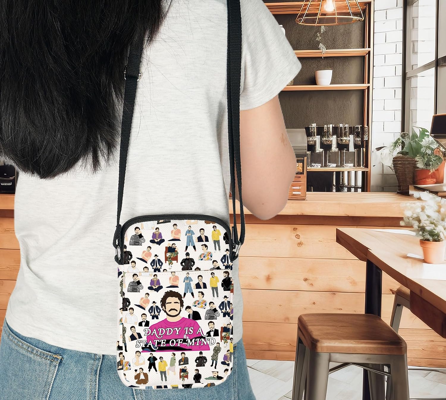 G2TUP Rugged Man Crossbody Bag Actor TV Show Fans Gifts Daddy Is A State Of Mind Actor Travel Shoulder Bag Protector Merch