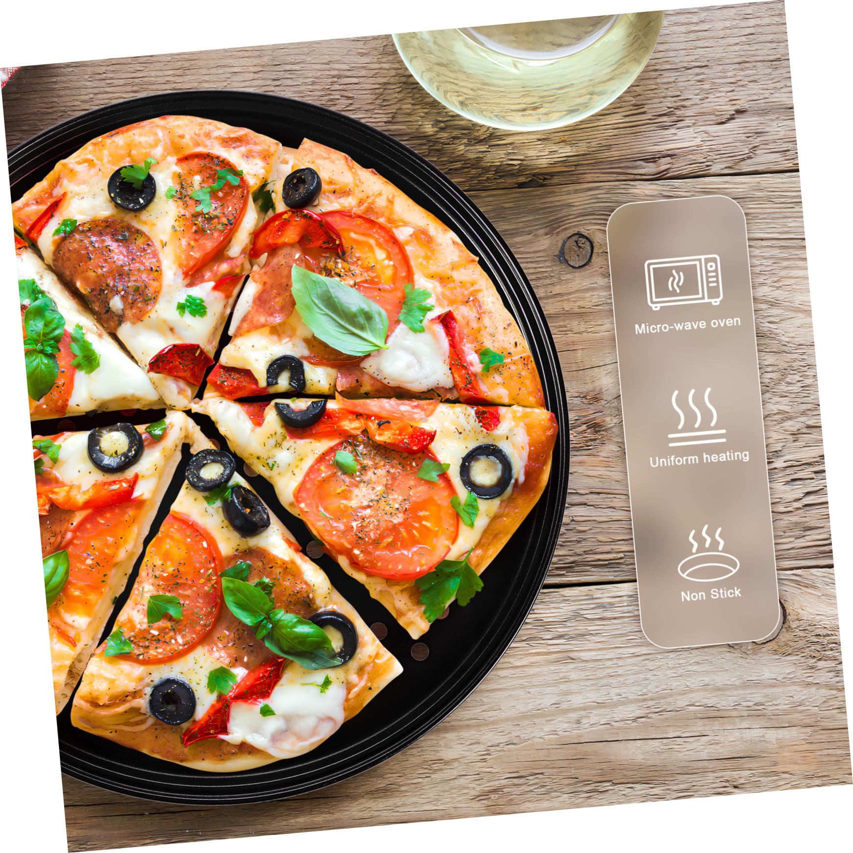 Cabilock Bandeja Redonda Para Pizza Acero Al Carbono 32 Cm 2 Unidades Antiadherente Para Hornear