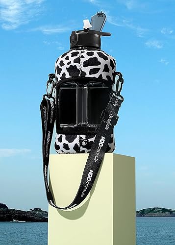 Miniatura 8 de H2O Capsule Botella de agua de medio galón con funda de almacenamiento y popote extraíble - Contenedor grande y reutilizable para bebidas con asa